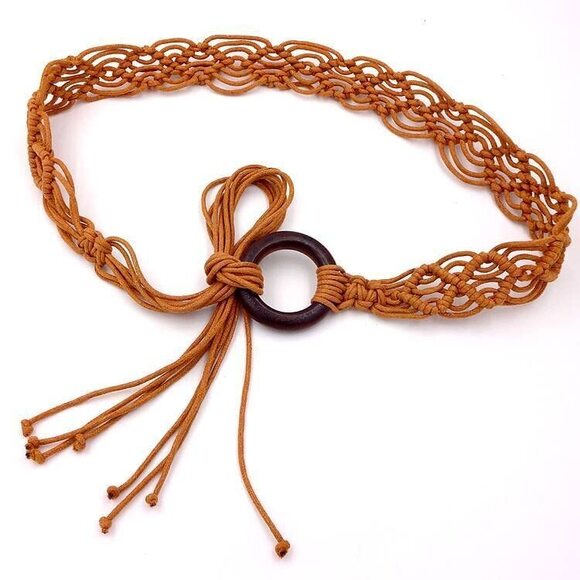 Fashion Bohemian Tassel Braided Belt Crochet Waistband Women\'s Dress 2626
